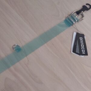 DIVIDED Sky Blue Clear Translucent Belt Silver Accent Y2K Retro Style